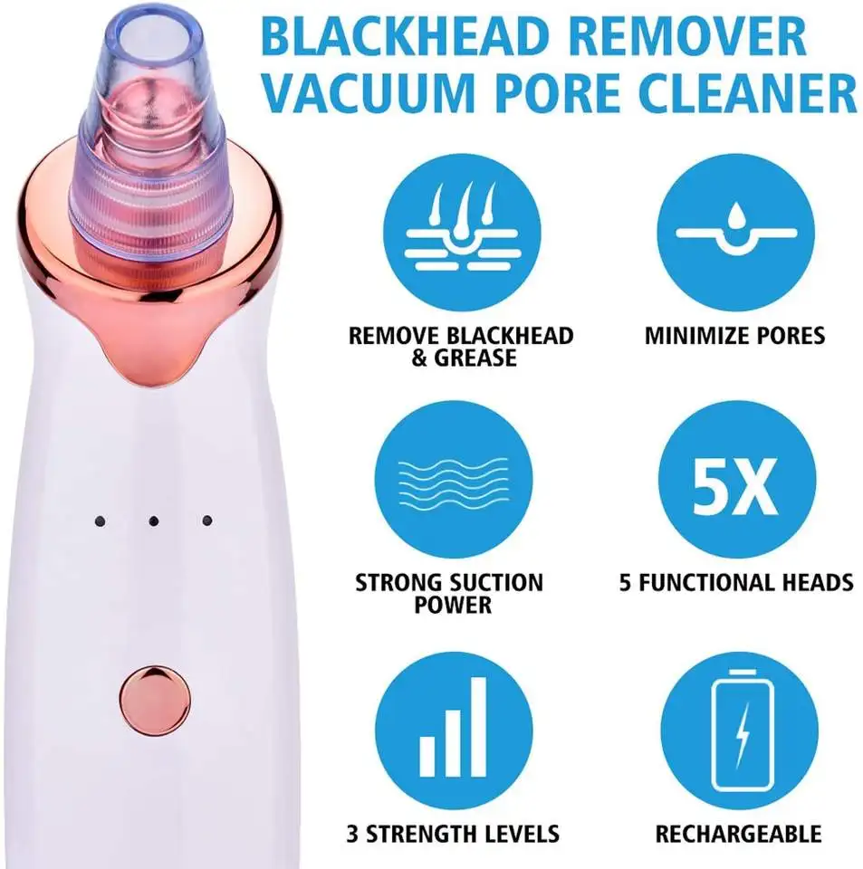 Pimple Removal Machine Black Head Electric Pore Nose Vacuum Blackhead Remover Cleaner Removing Tool With Vacuum Suction