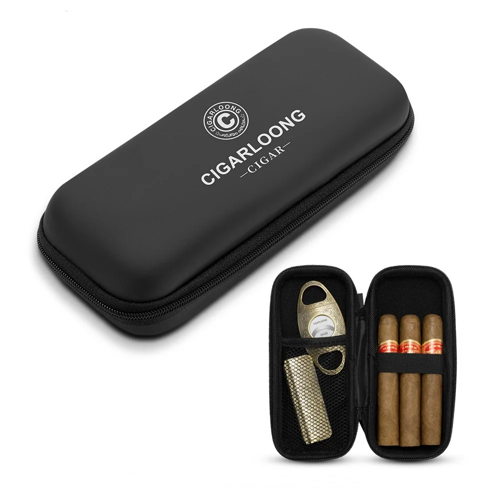 CIGARLOONG Travel Portable PU Multi-functional Cigarette Bags Cigar Storage Smoking Accessories Bags Cigar Bags Case with Zipper