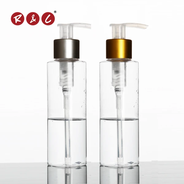 Instock Plastic Tall Square 6 Ounce 8oz Body Wash Pink Pump Bottle 300ml 500ml Clear Shampoo Bottles With Gold Cap