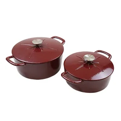 Custom Logo Enameled Cast Iron Dutch Oven Cookware Pot with Lid and  Handle for Baking, Roasting, Braising