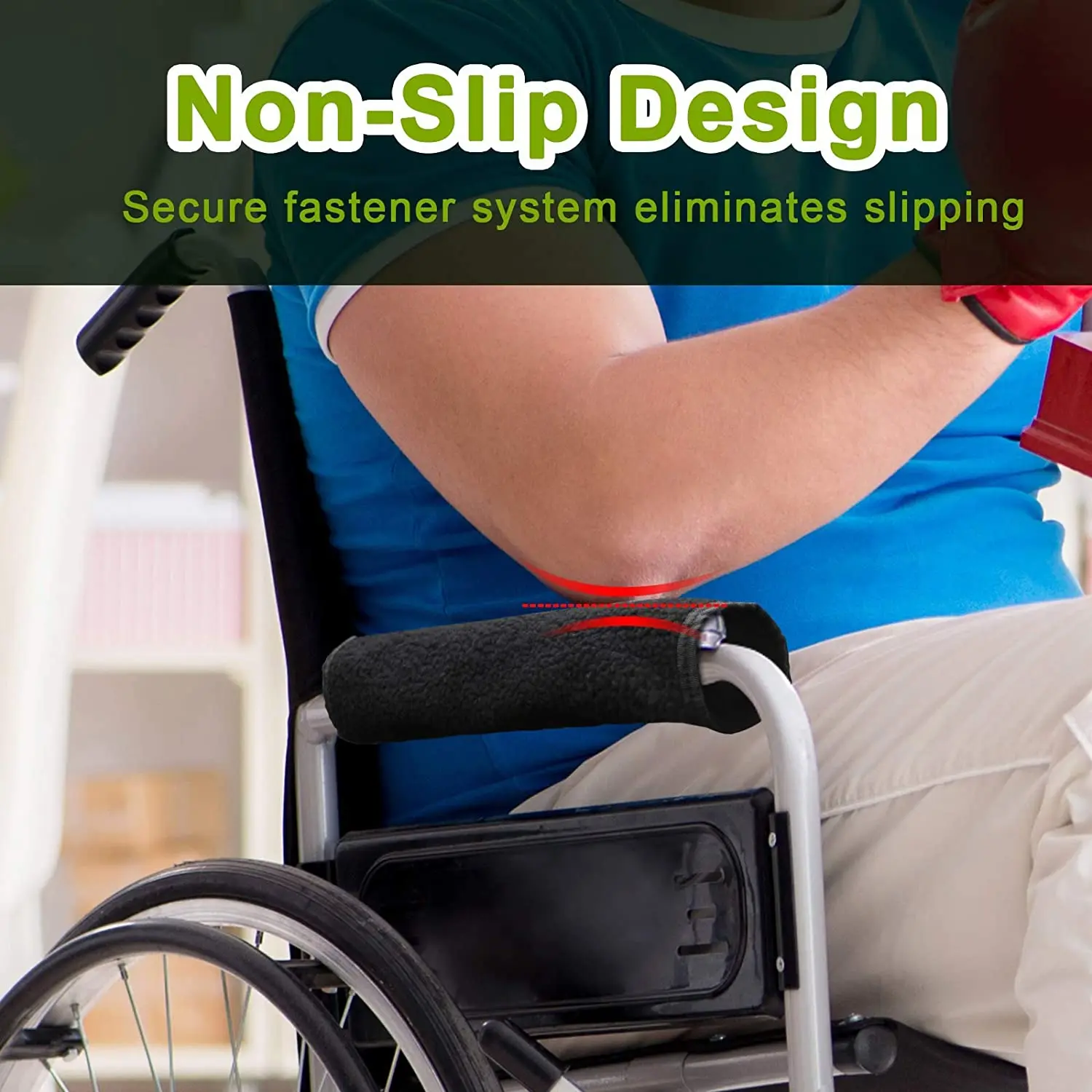 ISO 9001 Shenzhen Supplier Custom 2 Pack Sheepskin Fleece Non Slip Armrest Cover Cushion Pad Soft Lambs Wool Chair Armrest Pads