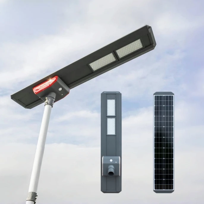 Ultra-thin DC Die-cast Aluminum Solar Cell Powered Street Light LED 80W 100W 120W Auto Dusk To Down For Street High Way Light