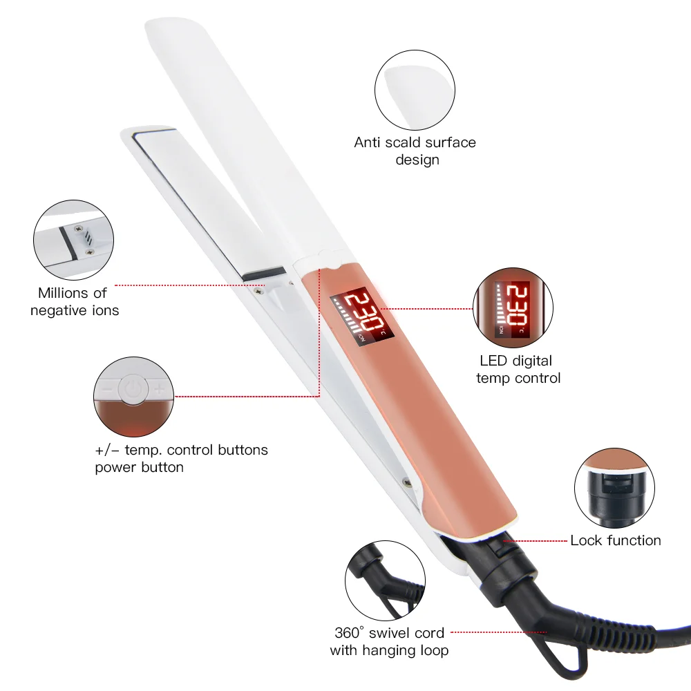 Профессиональный Электрический Керамический выпрямитель для волос PRITECH с 9 скоростными температурами