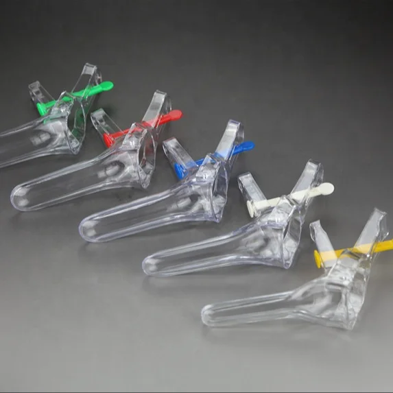Hongan disposable medical plastic sterile homemade vaginal speculum cusco types virgin with side screw for single use