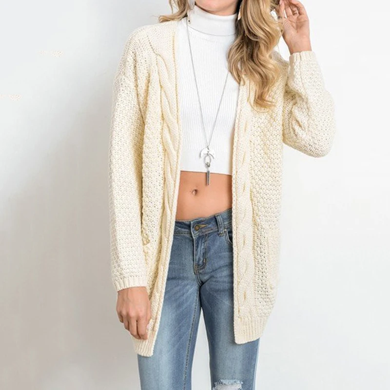  New Arrivals Long Sleeve High Quality Pullover Women Cardigan Knitted Plus Size Plain