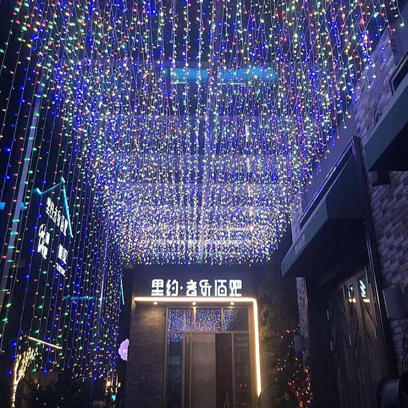 Custom Xmas Decoration String Lights Waterproof Party Wedding Garden Tree 60m Curtain Led Christmas Hanging Light For Event