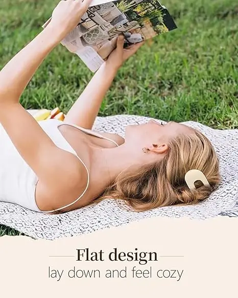 Flat Hair Clips Round Lay Down Hair Claw Clips for Women Girls, French Strong Hold Hair Barrettes