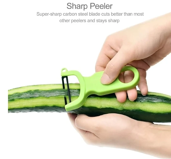 Original Vegetable Fruit Peeler Carbon Steel Blade 3 Pack Red/Green/Yellow