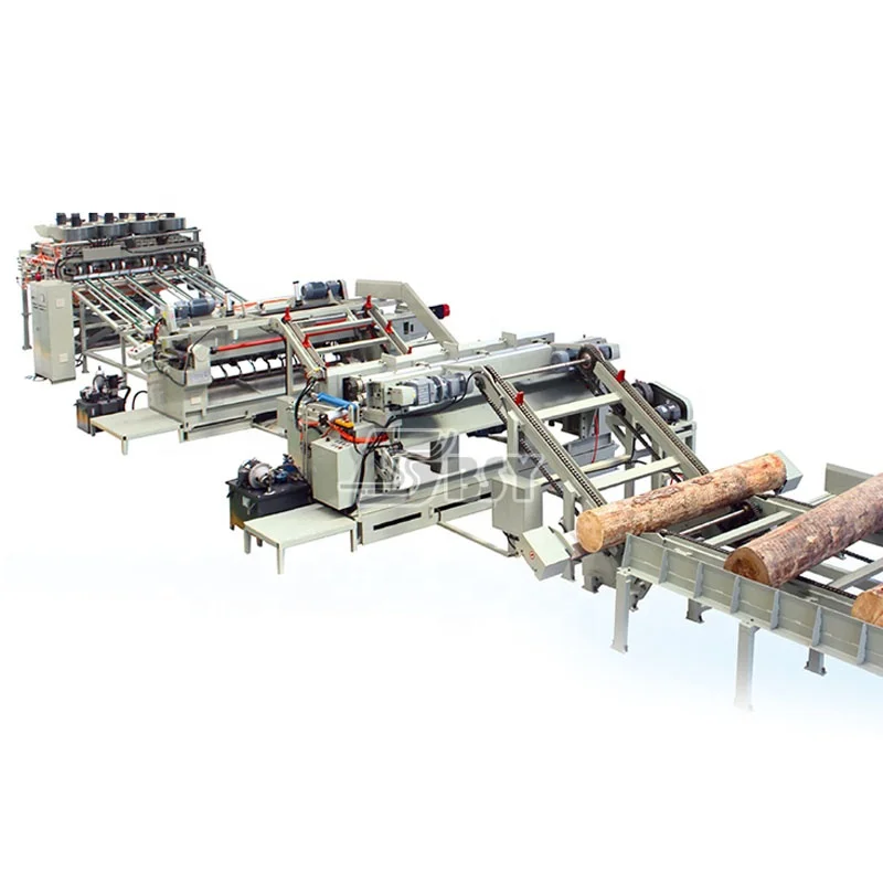 Heavy duty plywood production line / 8 Feet Spindle less veneer peeling line