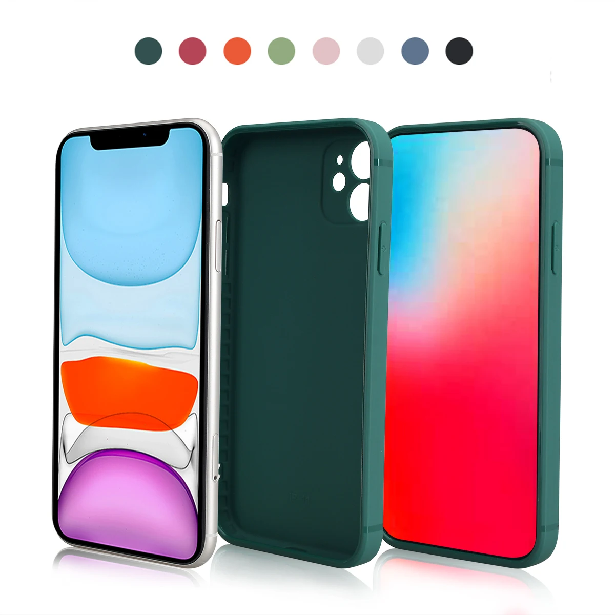 New design luxury Matte square phone case for 12 11 XR 11pro xs Soft silicone tpu customized mobile cover
