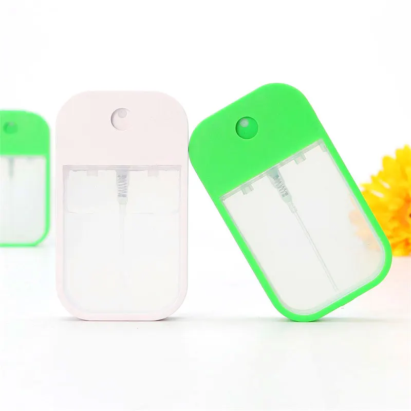 Portable Cell Phone Shaped 45Ml 45 Ml PETG Multi-Colors Keychain  Flat Mist Credit Card Spray Bottle with Silicone Case