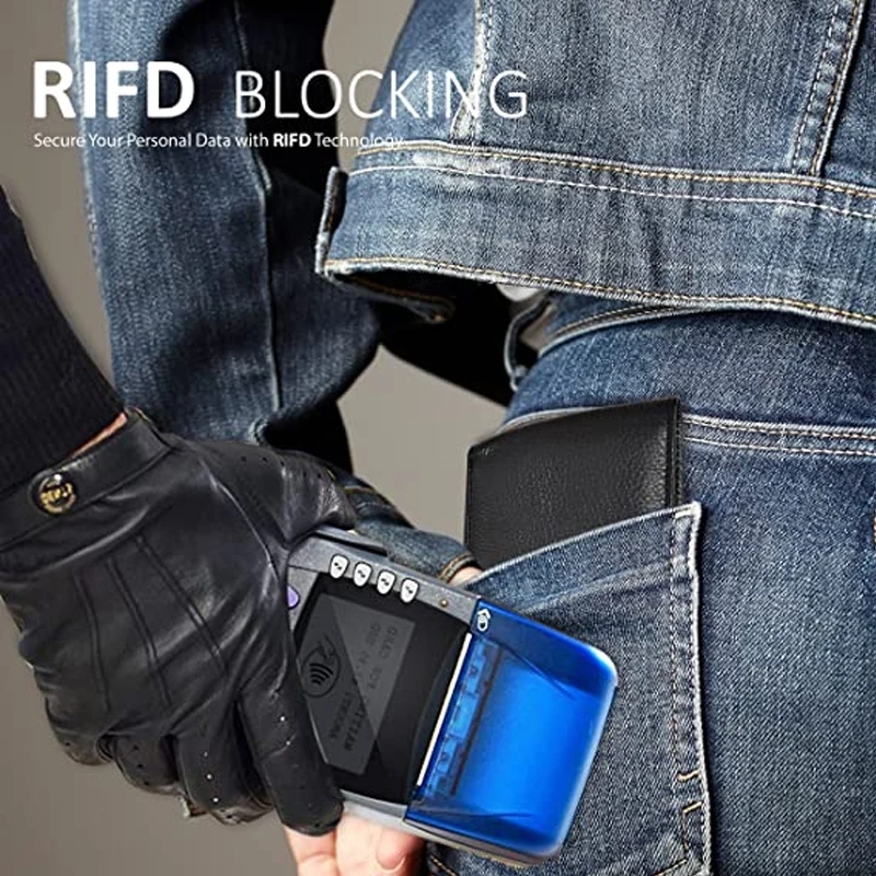 Кожаные кошельки с технологией RFID мужские тонкие из кожи передним карманом ручной работы мужской кошелек 2022