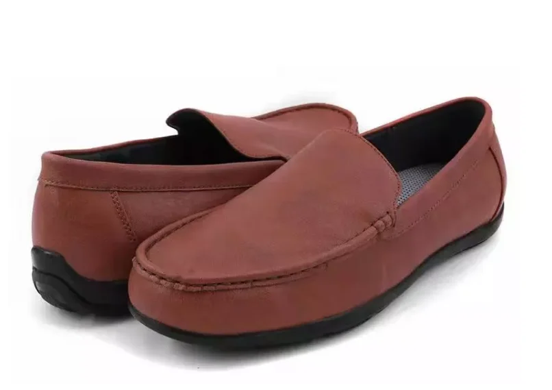 High Quality Health Care Soft Genuine Leather Safety  Business Breathable Arch-Support Insole Wide Feet Diabetic Shoes for Men