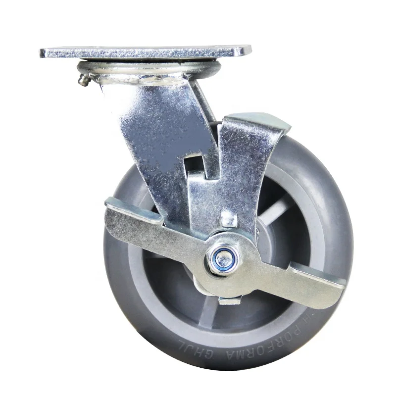350kg single wheel load tpr material arc wheel surface trailer trolley casters mute and wear-resistant protective ground