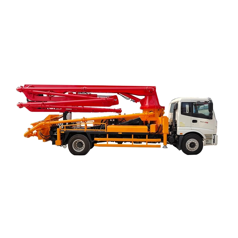 screed Dongfeng Chassis second hand 48 meter open hydraulic system highway bridge howo used concrete mixer truck with pump