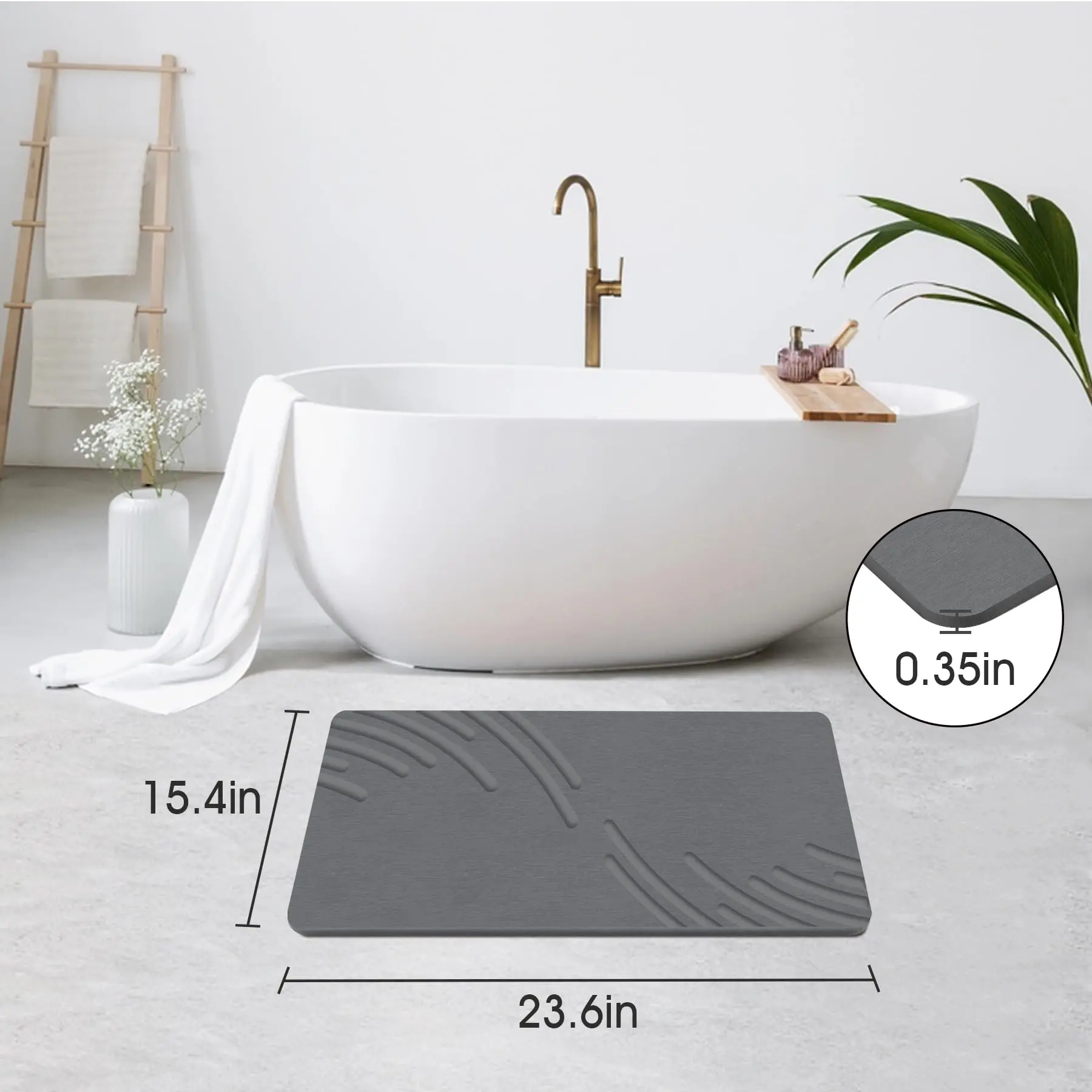 Eco-friendly Stone Bath Mat Diatomaceous Earth Shower Mat Stone Super Absorbent Diatomite Stone Bath Mats for Bathroom