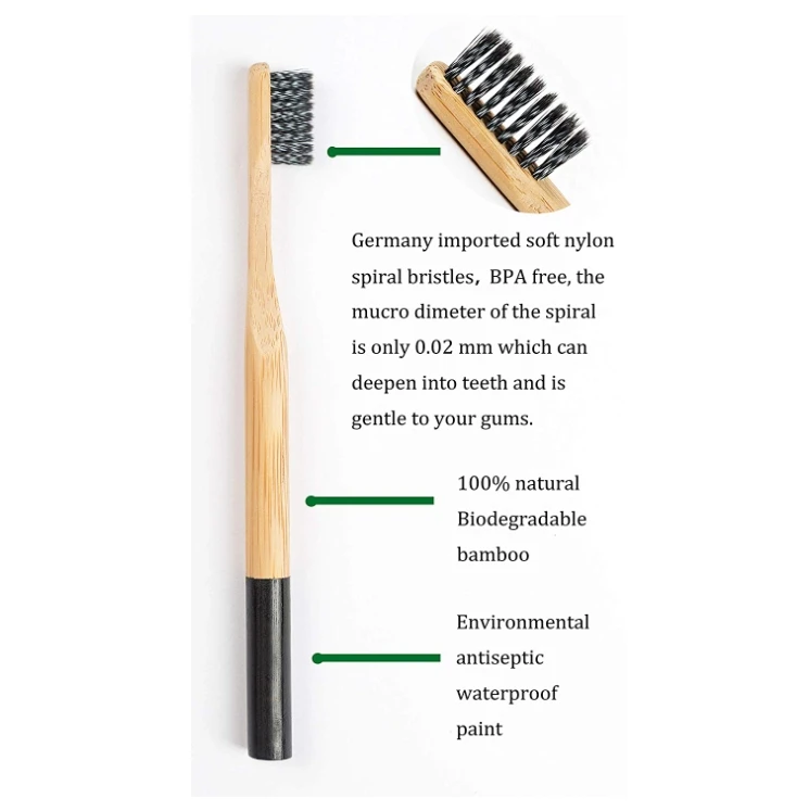 
FSC high quality custom soft natural adult teeth whitening bamboo carbon free toothbrush bamboo organic 