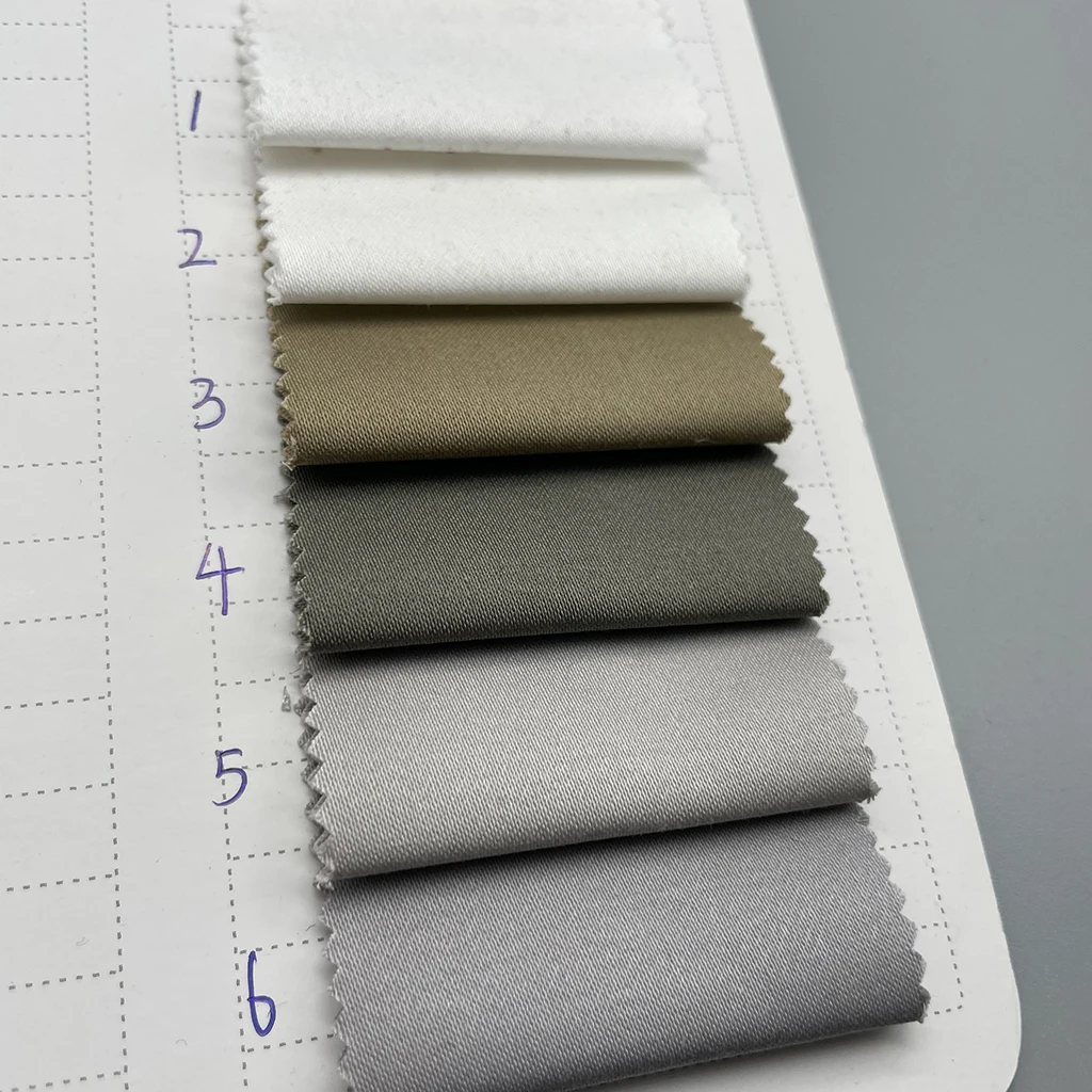 Cotton Spandex sateen Fabric Eco-friendly Woven Dyed pants 240gsm 3% Spandex 97% Cotton Satin Drill Fabric