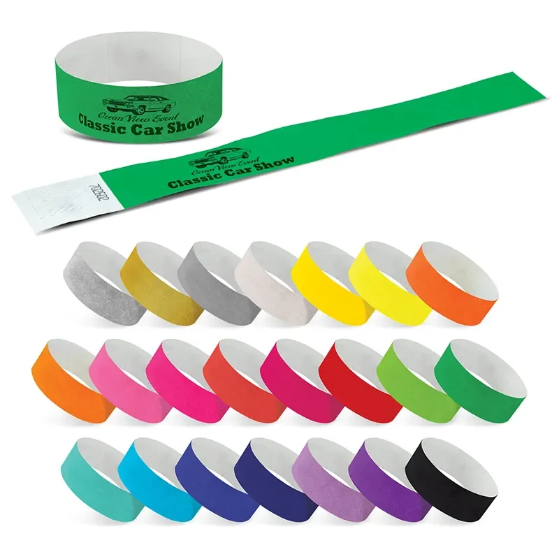 Custom Colourful Bracelet Cheap Personalised Waterproof Disposable Paper Band Tyvek Wristbands Concert ticket wristband