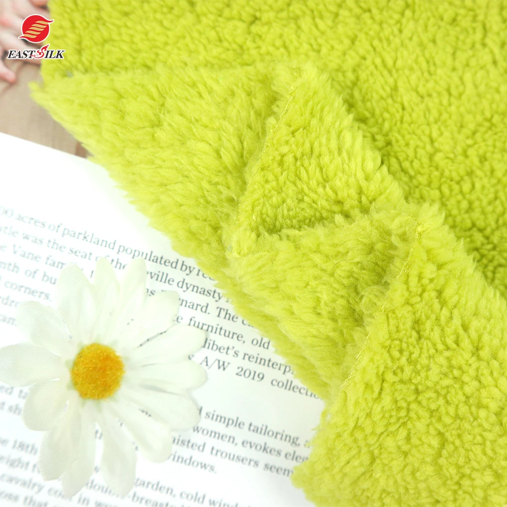 Manufacture Polyester Super double side recycled Sherpa Fleece Fabric for Blanket/Bedding/Clothes