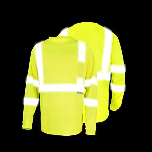 High quality custom logo Hi Vis Reflective Safety Short Long Sleeve T-shirt T Shirt with Pocket