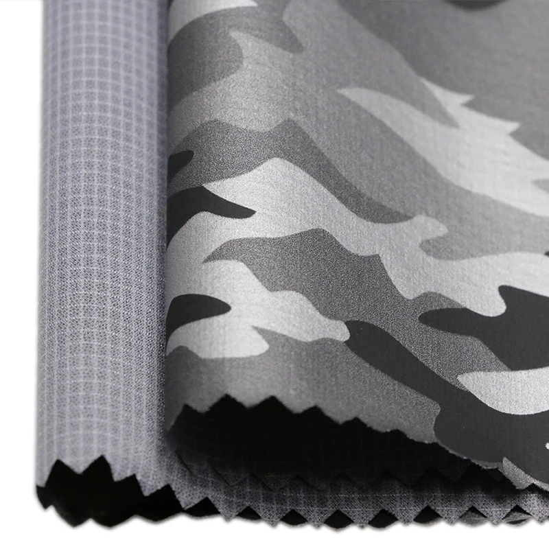 Custom sunscreen waterproof  breathable  nylon printed plaid fabric composite camouflage film for sports outdoor