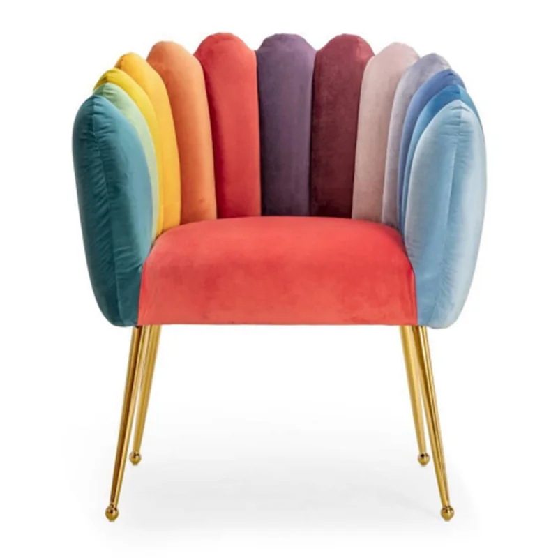 Cheapest Colorful Modern Design Velvet Upholstered Dining Chair With Armrests