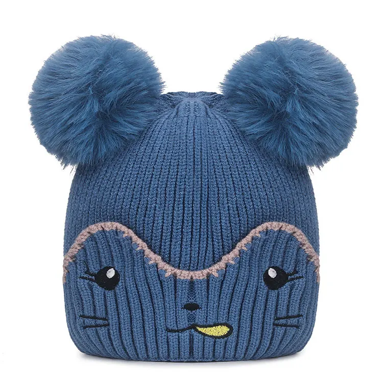 Wholesale High Quality Custom Kids Beanie Hat Manufacturers Designer Boys Girls Warm Ski Beanie Winter Hat