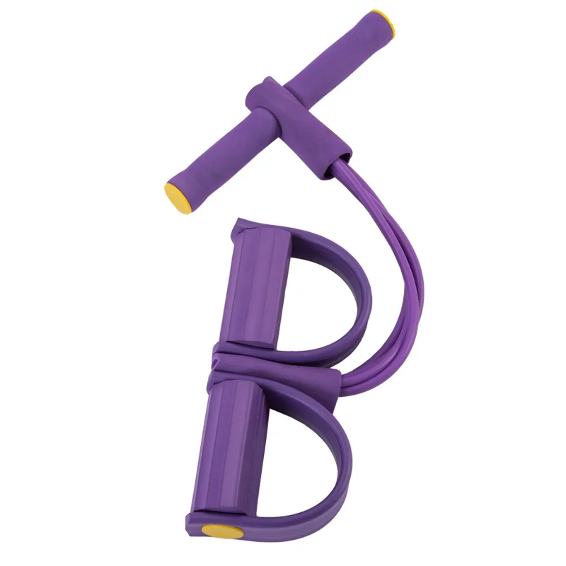 Sit-up Exerciser Abdominal Resistance Rope Foot Pedal Pull, 4 Tube Elastic Sit Up Pull Rope With Foot Pedal