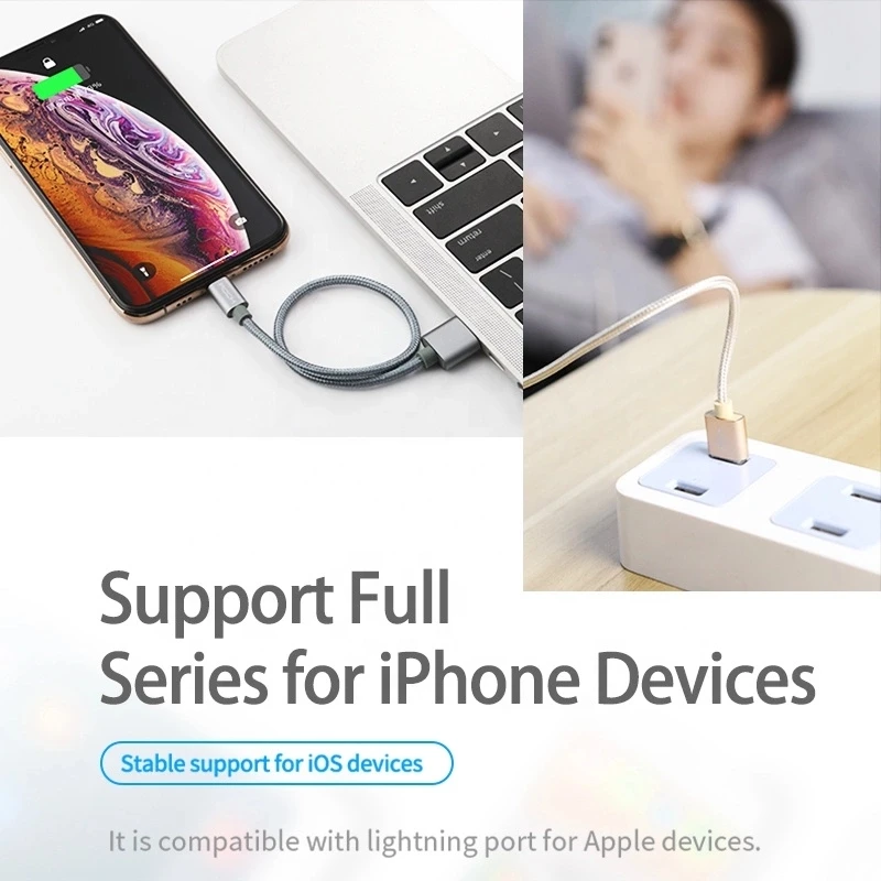 
High Speed 2.1A For iPhone Cable Charger Nylon Braided USB Charging Cable For iPad for iPhone 12 11 X 7 8 6S 6 plus 