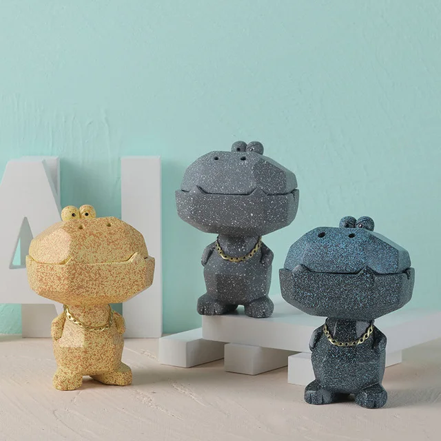 Hot Sale Personalized Crocodile Ashtray  Light Luxury Resin Cigar Ashtray