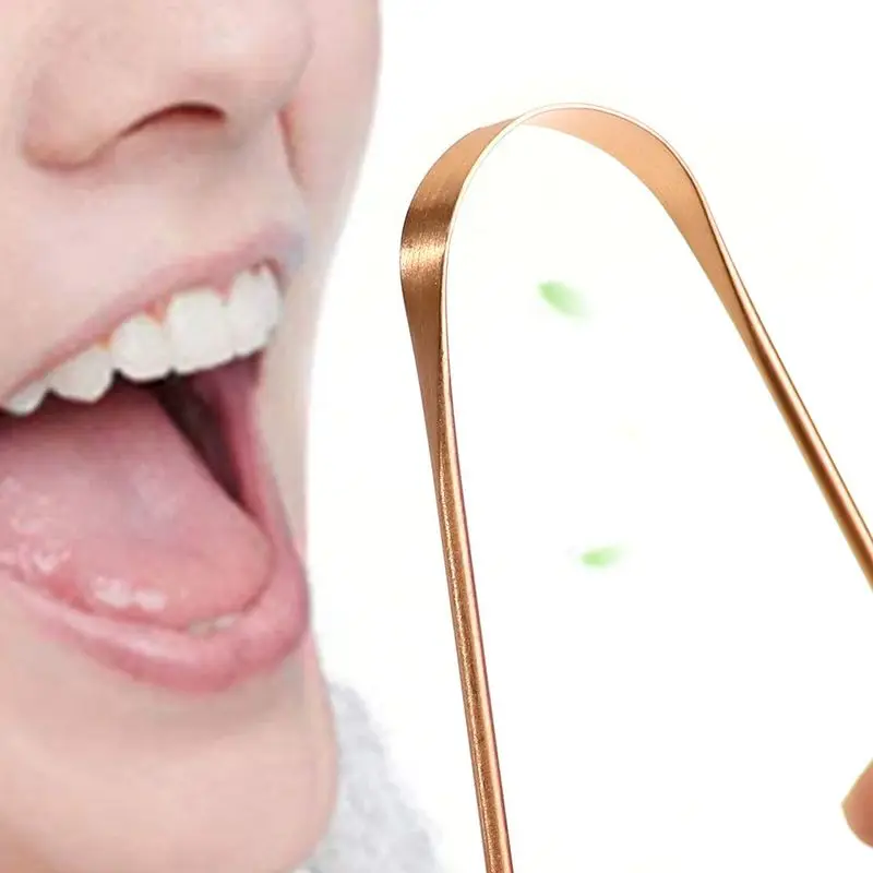 100% Pure Copper Tongue Cleaner Fresh Breath Remedy Clean Mouth Tongue Scraper