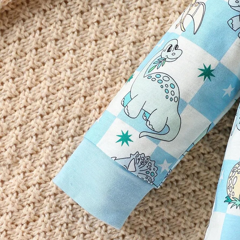 2023 Custom Knitted Bamboo Baby Pajamas Newborn Girl Romper with Zipper Print Pattern Boutique Winter/Spring Baby Clothing