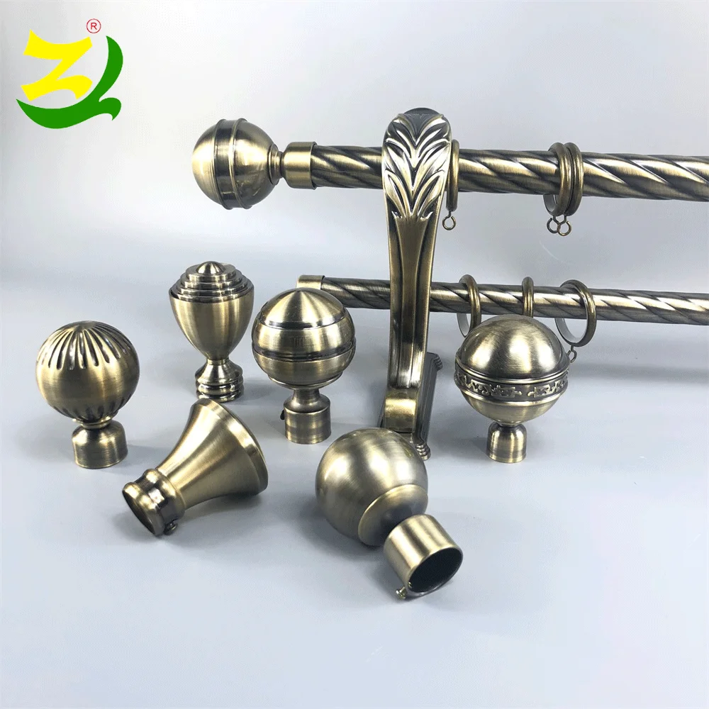 ZELUAN Cheap factory price gold curtain pole 25mm 28mm iron curtain pole rod