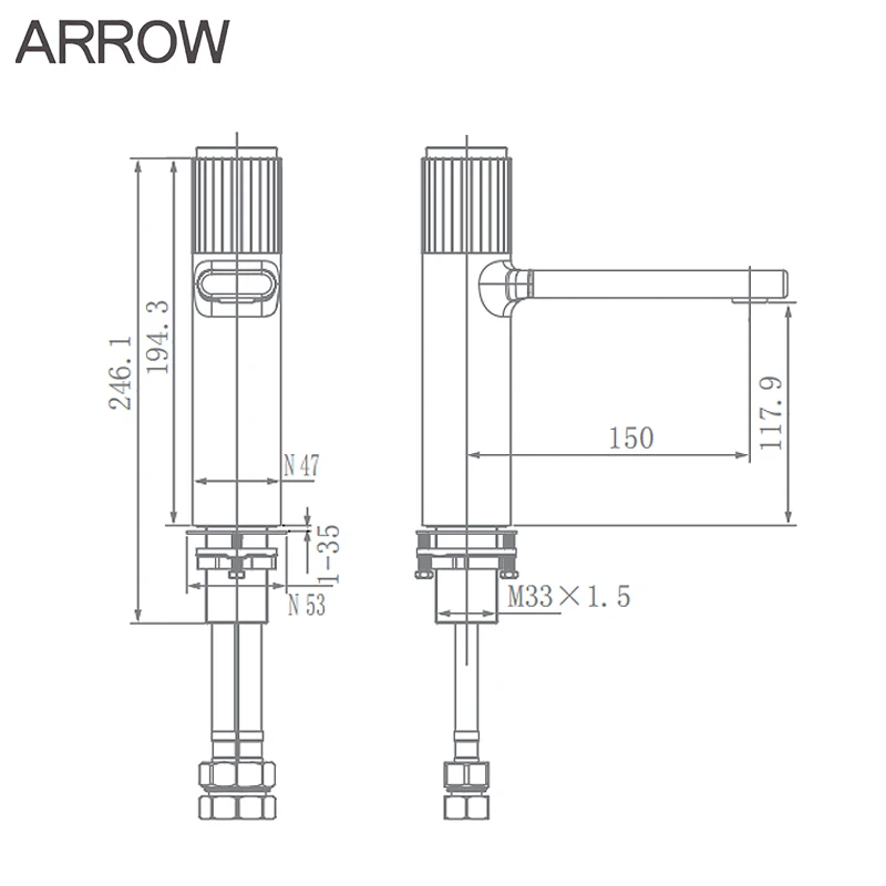 ARROW Basin Faucet Modern Style Brass Chrome Bathroom Sink Basin Mixer Tap Lavatory Faucets
