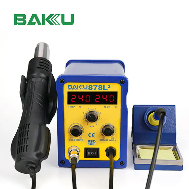 Баку BK-878L2 SMD Прямая продажа с фабрики Цена 2 в 1 горячий воздух паяльная станция сварочный аппарат