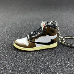 Gift set travis scott custom pvc little AJ 1 keyring lanyard with box mini shoe air jordan sneaker keychains wholesale