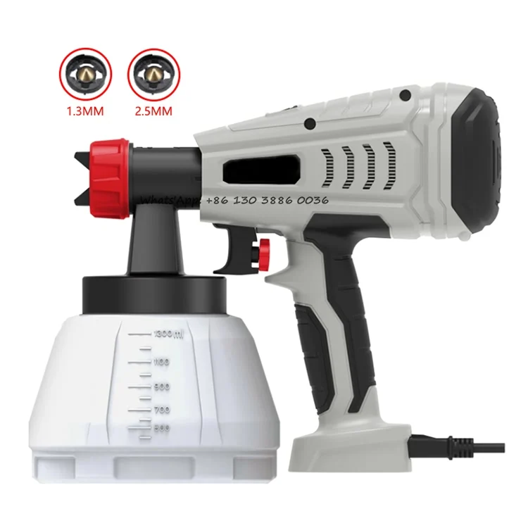 Fast Delivery 1300ml Large Pot Automatic Electric Spray Gun HVLP Home Paint Sprayer Flow Control Adjustable Easy Spraying Clean