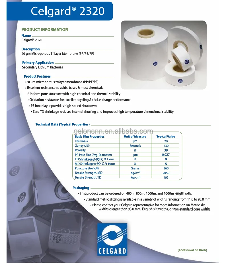 Lithium Ion Battery Separator Pp/pe Ceramic Coated Separator For Battery Raw Materials