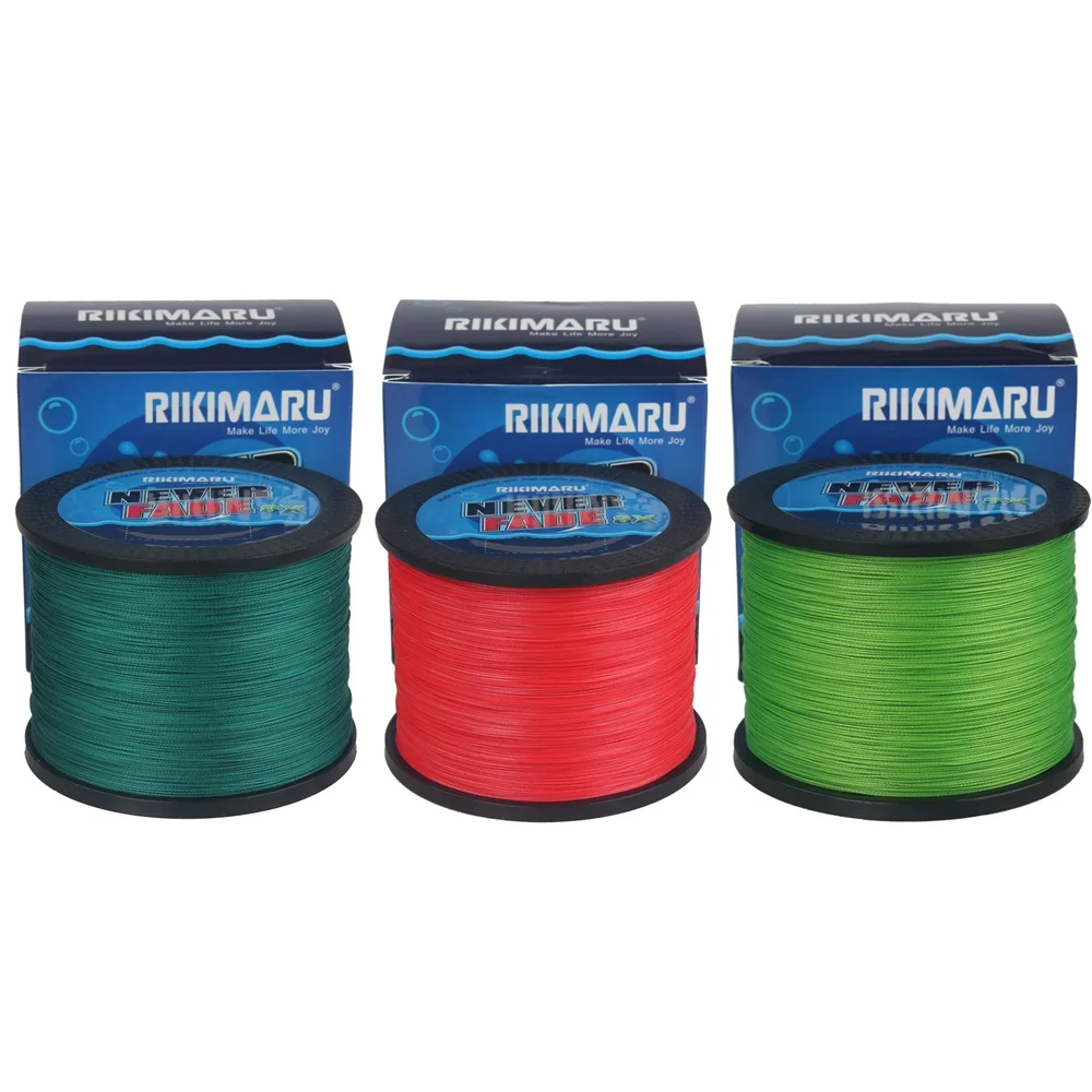 Rikimaru никогда не выцветает Премиум рыболовная леска 8 нитей чистая цветная ПЭ плетеная рыболовная леска 150/300yds 500 м соленая вода