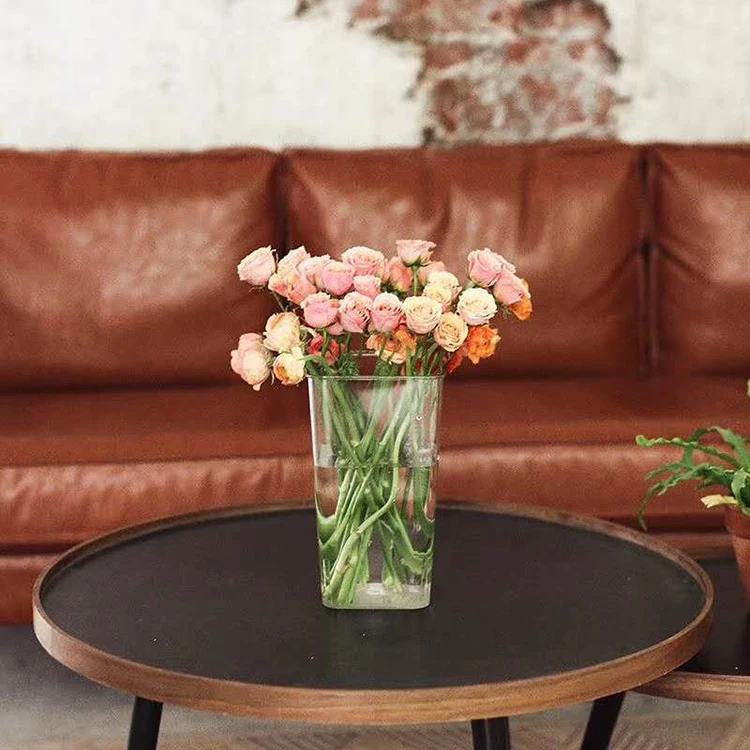 Table Flowers Vase for Home or Wedding Decoration Non Breakable plastic clear 15'*7.5'*5.5' acrylic flower box&vase