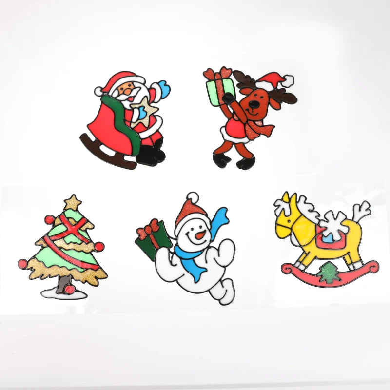 wholesale ponny christmas window sticker static cling custom xmas
