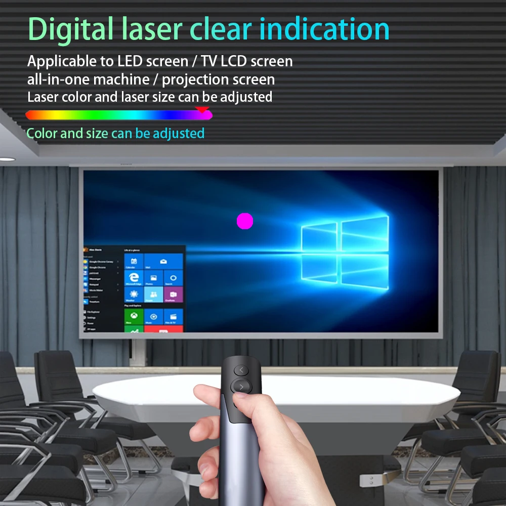 Spotlight Wireless Presenter Remote with Air Mouse,TF card, PPT Powerpoint Laser Pointer Presentation for Meeting