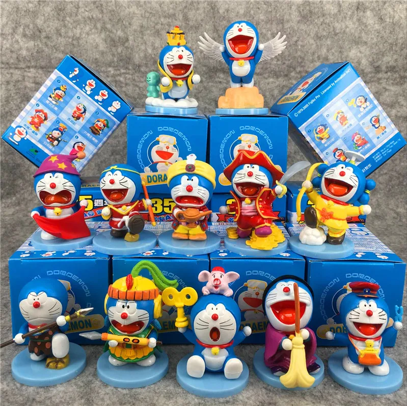 Japan Anime 35th Anniversary Edition Doraemon Figure Blind Box Car Desktop Decoration