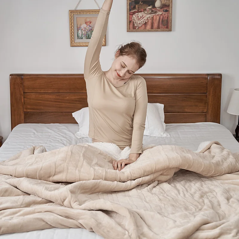 Hot Sale Queen Size 110 V Dual Control Heated Bed Blanket Electric Blanket for Winter Couverture Electrique With ETL Certificate