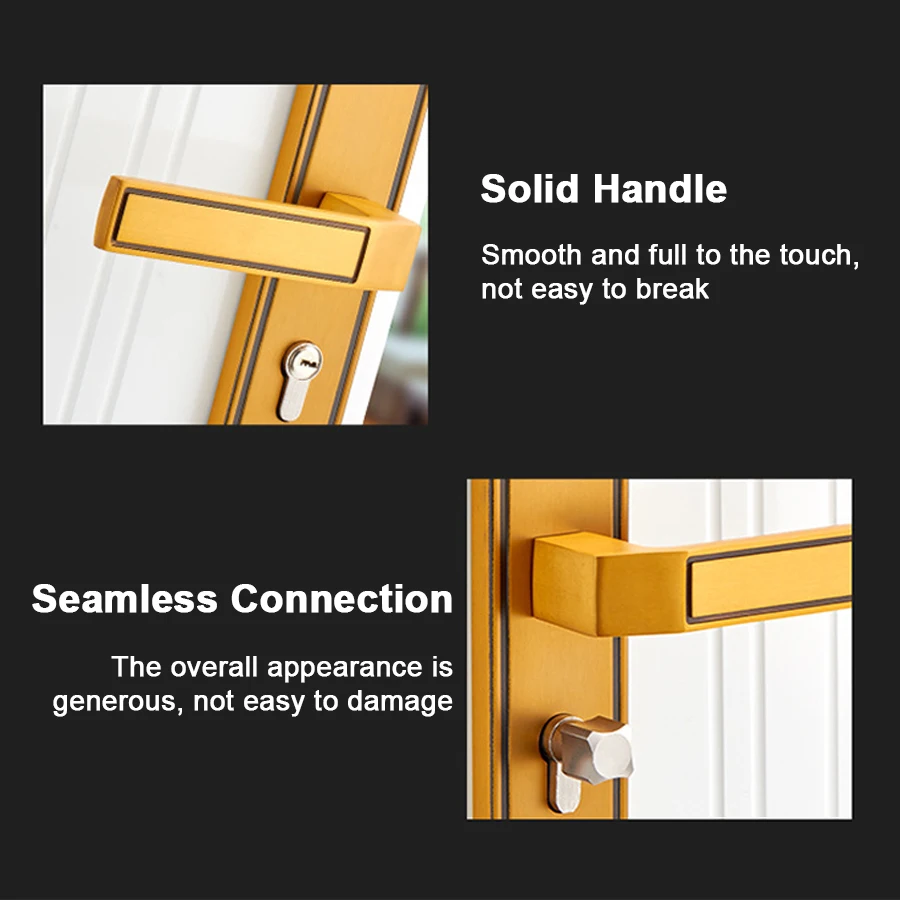 Hardware Iron Steel Cheap Door Handle Golden Brass Color Door Handles