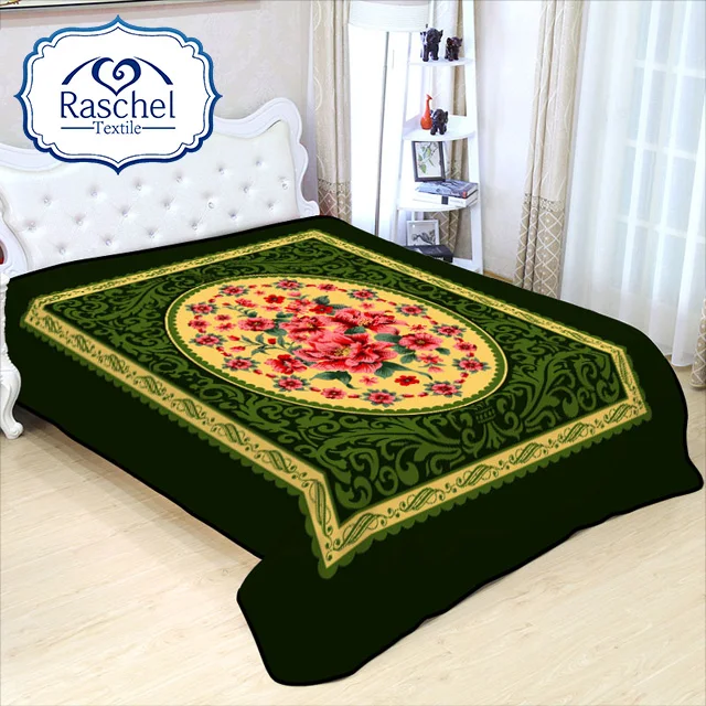 100% polyester korea style Winter Raschel Blanket Thicken Customization Super Soft Mink Fleece