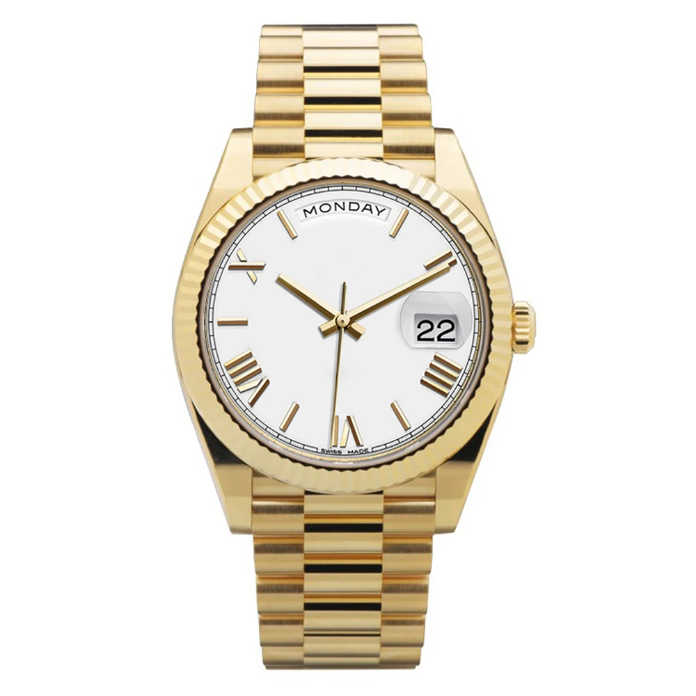 luxury watches men Yellow Gold watch President Date 40mm Champagne Roman Marker Dial Sapphire Crystal 3255 automatic AAA watch