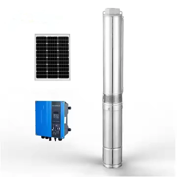 Solar energy 1.5inch ac/dc deep well submersible water pump with controller solar powered submersible deep well water pumps