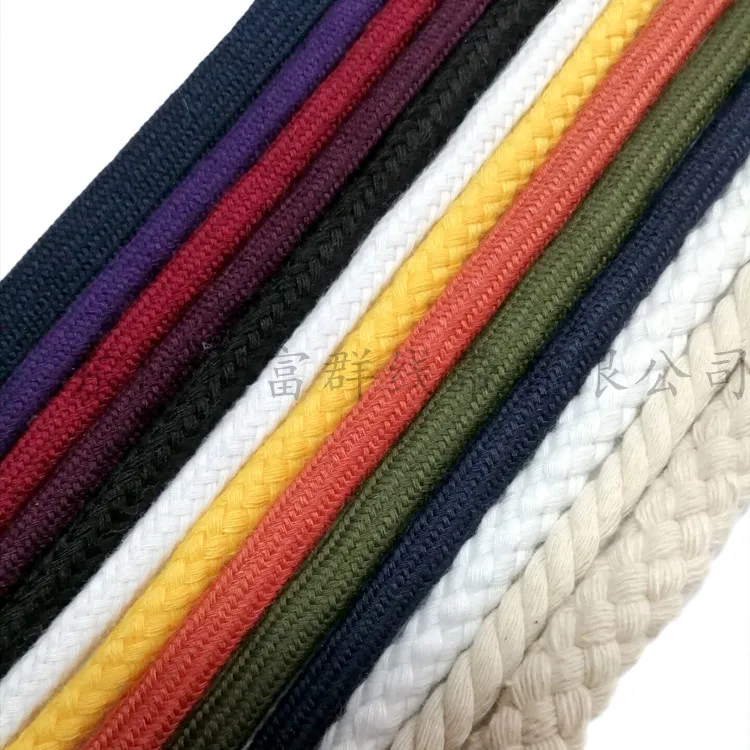 custom colored 5mm macrame cord  20mm white cotton rope twisted and braided